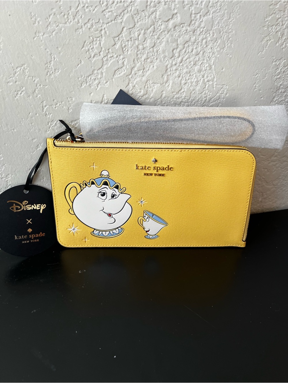 NWT Kate Spade x Disney Beauty & the Beast Medium L-Zip Wristlet